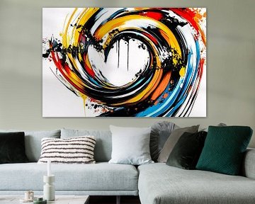 Dynamische abstracte kunst met kleur van Art & Soul Creations