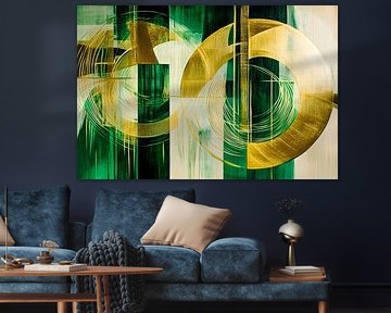 Dessin géométrique abstrait vert sur Imperial Art House