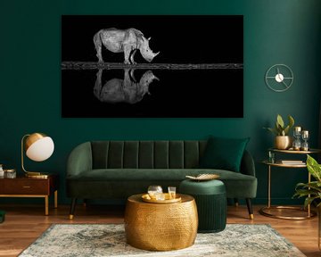 Neushoorn bij nacht van Joan Gil Raga