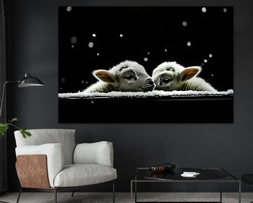Schattige lammetjes in de sneeuw van Imperial Art House