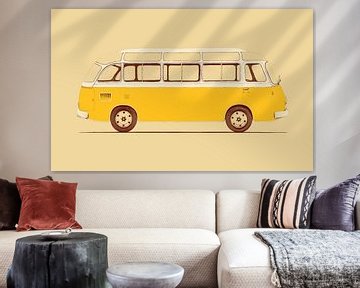 Gele bestelwagen van Florent Bodart