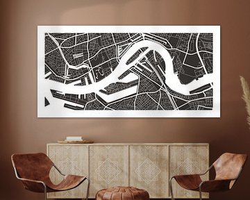 Rotterdam Retro - Map (brown) by Christian de Leeuw