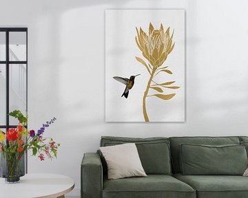 Kolibrie en bloem I van Orara Studio