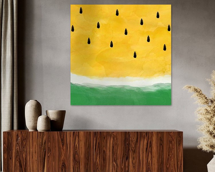 Voorbeeld van het werk in een kamer