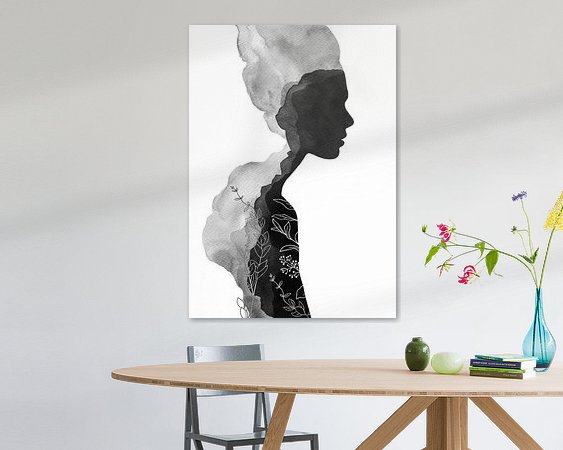 Voorbeeld van het werk in een kamer