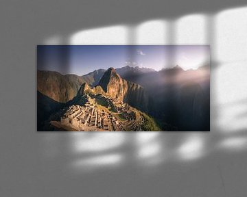 Machu Picchu Panorama 2:1 - zonder mensen van Vincent Fennis