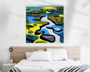 Geometrie wetland van Vythryd Arts