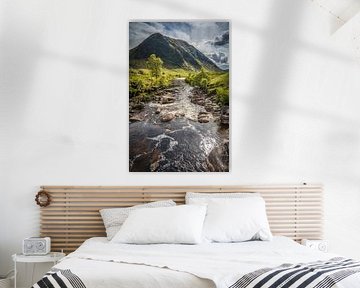 Etive met Beinn Ceitlein (832 m), Glen Etive van Christian Müringer