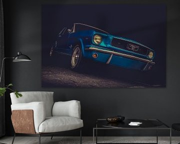 Ford Mustang blauw van marco de Jonge