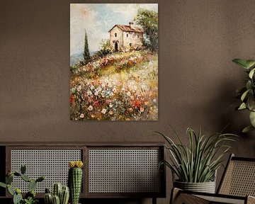 Cottage Haus Acrylmalerei von haroulita