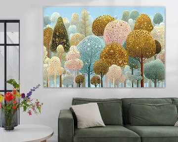 Bomen in Pastel | Playful Tree Dance van I ❤ Bloemen