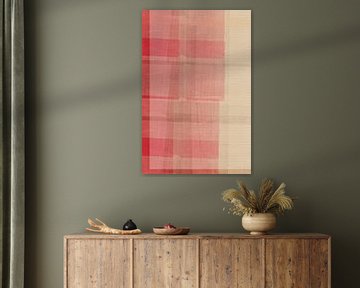 Abstract minimalistisch schilderij in pastelroze en beige van Abstract Minimalist Art