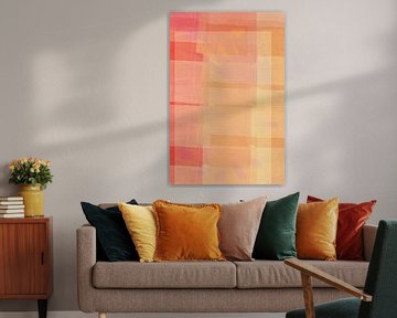 Abstract minimalist painting in soft pink and yellow by Abstract Minimalist Art