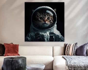 Kat astronaut portret van TheXclusive Art