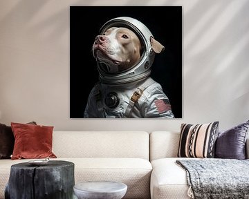 Pitbull astronaut portrait by TheXclusive Art