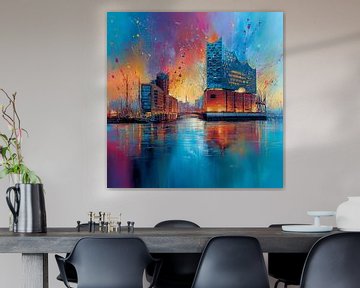 Elbphilharmonie and Hafencity Pop Art by ARTemberaubend