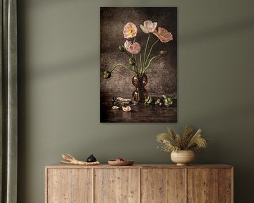 Still life with pink poppies