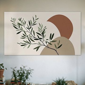 Abstract Japandi | Olijftak in evenwicht