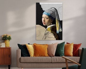Meisje met de Parel - mixed media edition van Marja van den Hurk