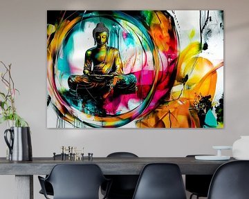 Kleurrijke abstracte boeddha kunst van Imperial Art House