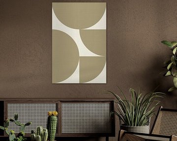 Abstracte geometrische vormen in neutrale kleuren. Zand en wit van Abstract Minimalist Art