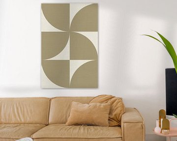 Abstracte geometrische vormen in neutrale kleuren. Wit en zand. van Abstract Minimalist Art