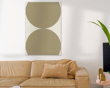 Abstracte geometrische vormen in neutrale kleuren. Grote cirkels. van Abstract Minimalist Art
