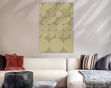 Abstracte geometrische vormen in neutrale kleuren. Patroon in zand en tabak. van Abstract Minimalist Art
