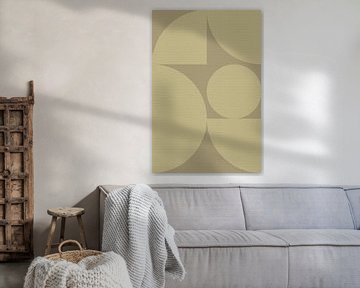 Abstracte geometrische vormen in neutrale kleuren. Bauhaus-stijl. van Abstract Minimalist Art