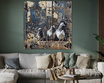 Graffiti postduiven roest metaal stedelijk gedetailleerd natuurlijk van gm_designs