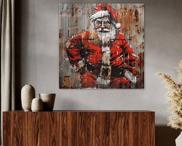 Graffiti kerstman portret roest stedelijk dynamisch van gm_designs