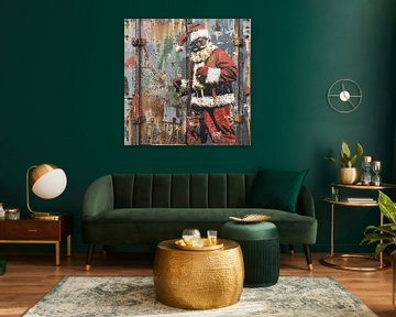 Graffiti kerstman portret roest stedelijk dynamisch van gm_designs