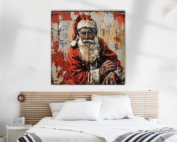 Graffiti kerstman portret roest stedelijk dynamisch van gm_designs