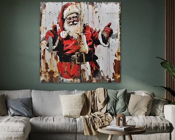 Graffiti kerstman portret roest stedelijk dynamisch van gm_designs