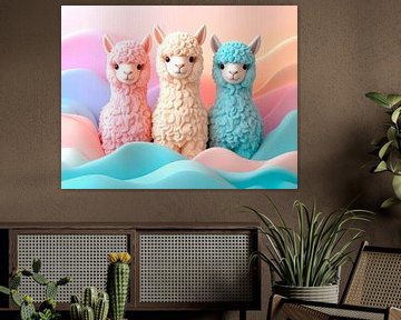 Drie vrolijke alpaca's... van Ans Bastiaanssen