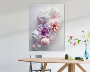 Pastel 3D modern flowers by haroulita