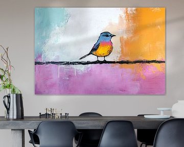 Vrolijke Vogel in Kleuren van ARTEO Schilderijen