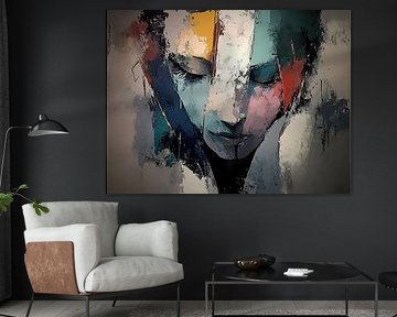 Vrouwenfiguur | Silent Color Symphony van Abstract Schilderij