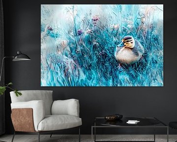 Magische eend in natuurkunst