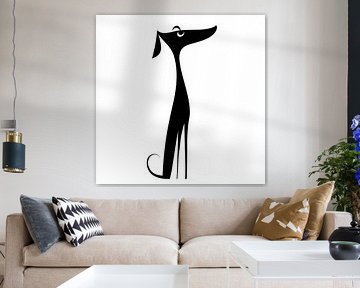 Hond silhouette zwart - wit