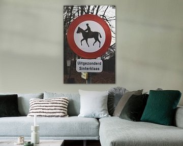 Grappig verkeersbord: Sinterklaas van Imladris Images