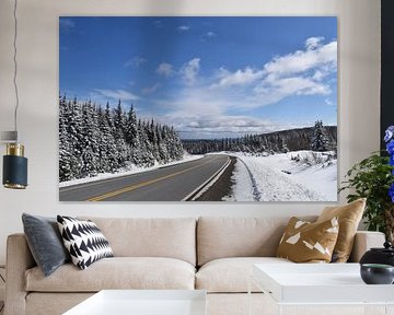 A country road in winter by Claude Laprise