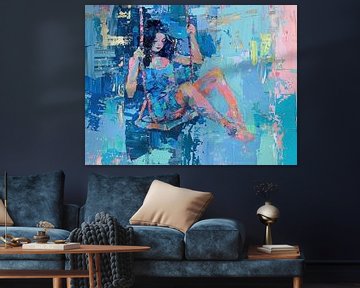 Vrouw Schommel | Zittende Vrouw van Kunst Kriebels