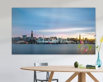 Zonsopgang in de haven van Hamburg van Nils Steiner