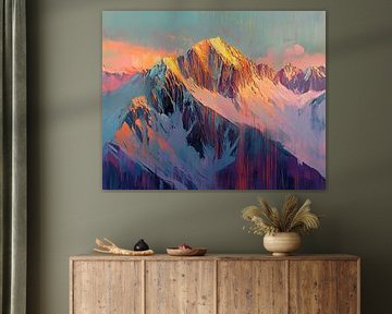 Sunset Over Rugged Terrains by Abstract Painting