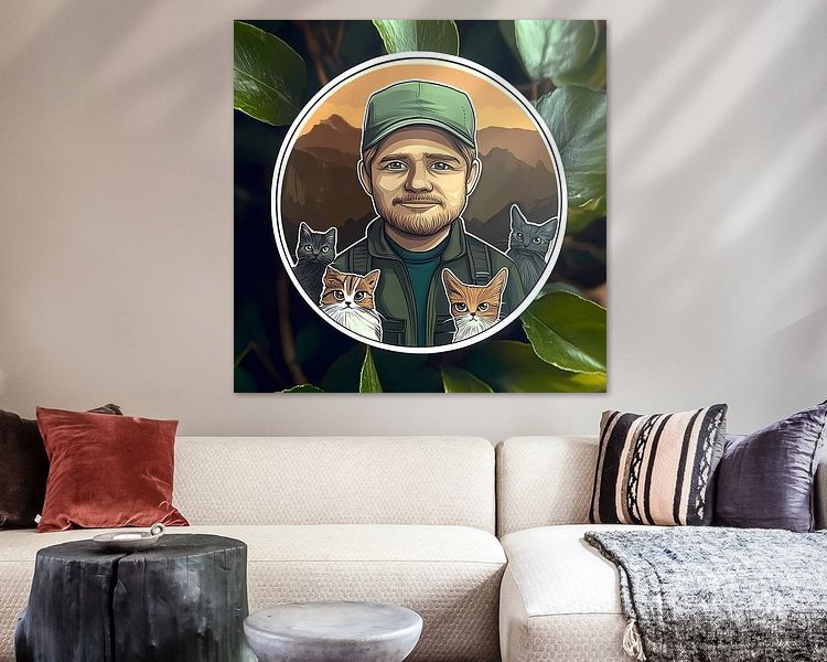 Voorbeeld van het werk in een kamer