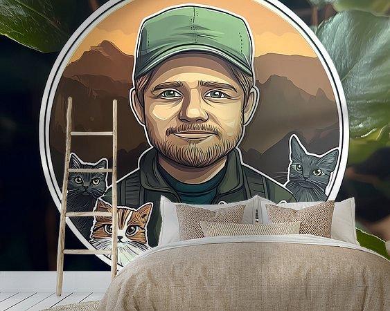Voorbeeld van het werk in een kamer