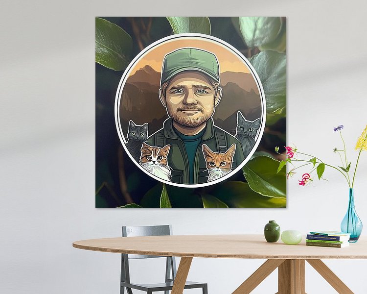 Voorbeeld van het werk in een kamer