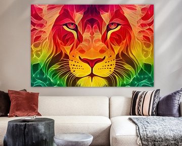 Décoration murale en forme de lion coloré sur Art & Soul Creations