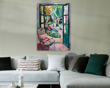 Offene Tür zum tropischen Garten – Matisse-Stil